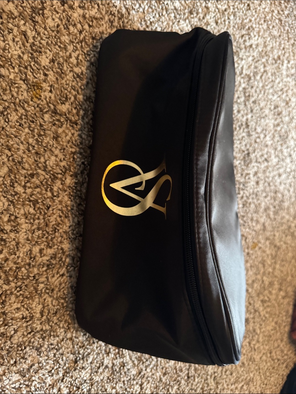 Black Men's Travel Dopp Kit with Gold Accent